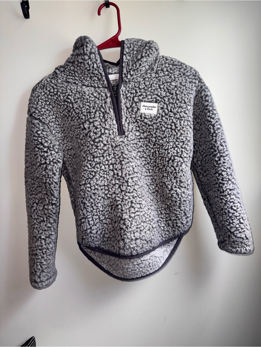 abercrombie kids Grey Sherpa Half-Zip Hoodie